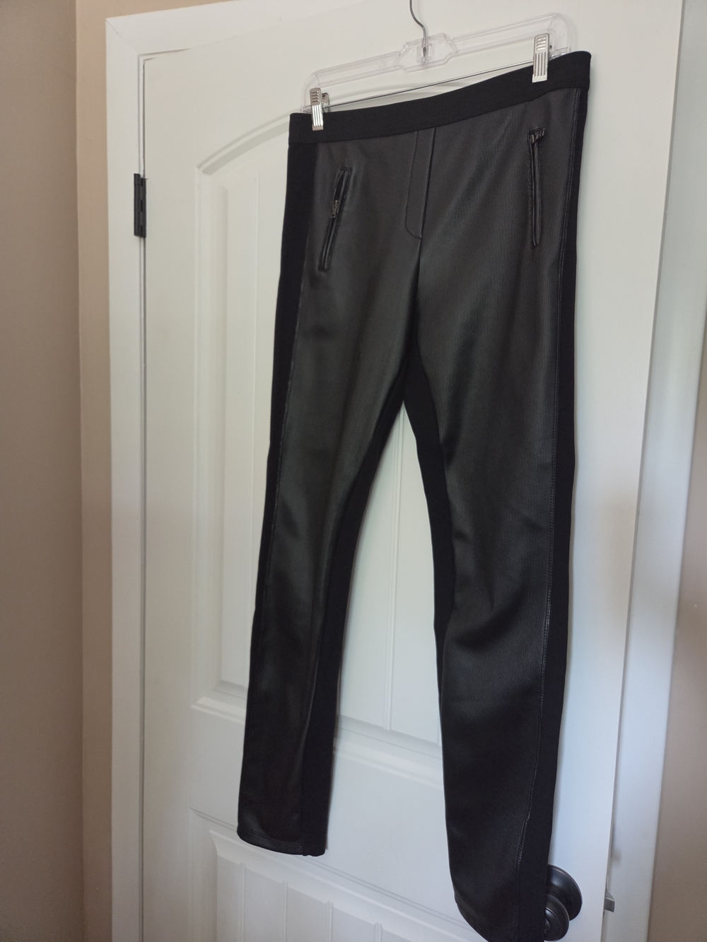 BCBG Max Azria Faux Leather Front Womens Leggings